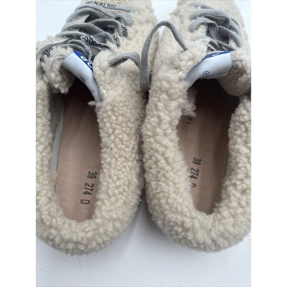 GOLDEN GOOSE Faux-Fur Sabot Sneakers 39 Cream White - Picture 10 of 12